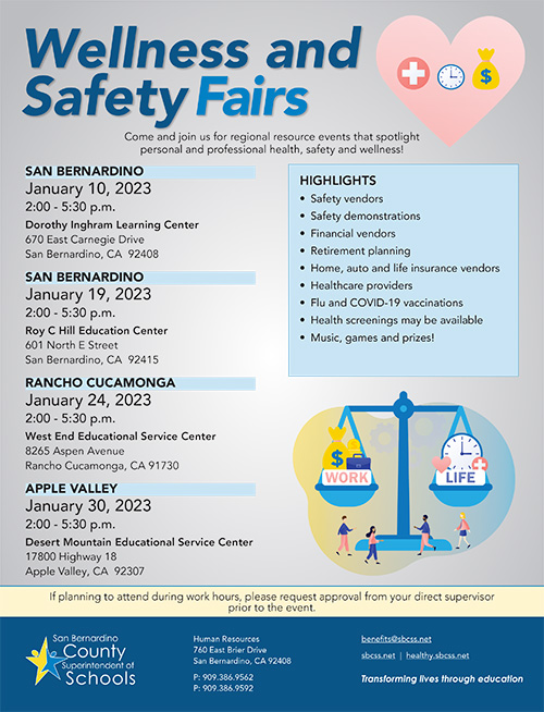 2023 Wellness and Safety Fairs graphic